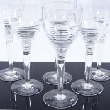Jasper Conran for Stuart Crystal, 6 large Strata pattern wine glasses, height 25cm