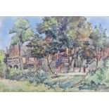 Arthur Pitts (Canadian 1889 - 1972), watercolour, Canadian buildings, signed and dated 1928, 9.5"