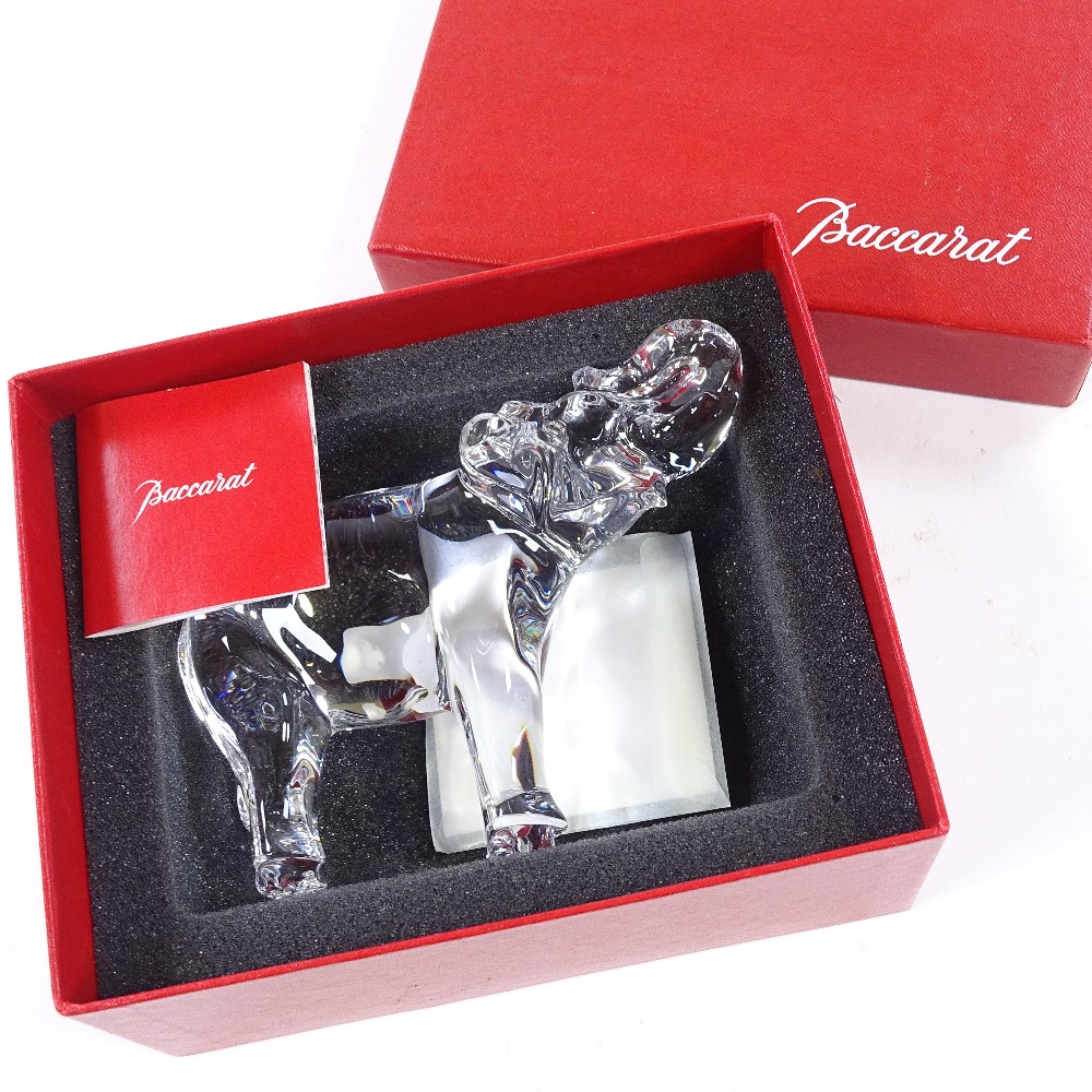 A Baccarat clear crystal elephant, height 10.5cm, boxed - Image 3 of 3