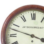 A 19th century mahogany-cased dial wall clock, painted dial signed James Shoolbred of London,