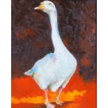 Clive Fredriksson, oil on canvas, goose, 20" x 16"