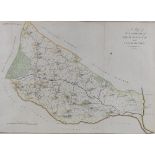 18th century hand coloured map, the hundreds of Great Barnfield and Selbrittenden, 14" x 21", and