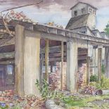 Arthur Pitts (Canadian 1889 -1972), watercolour, abandoned brickyard, signed and dated 1967, 15" x