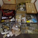 HOROLOGY INTEREST - large quantity of watch parts, movements, cases etc