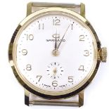 GARRARD - a gold plated and stainless steel mechanical wristwatch head, Arabic numerals with