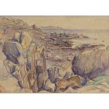 Arthur Pitts (Canadian 1889 -1972), watercolour, south Cornish coast, signed and dated 1896, 10" x
