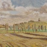 William Strickland, oil on board, Winchelsea landscape, signed, 12" x 16", framed
