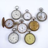 A quantity of various chronograph pocket watches, including Amida (8)