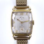ELGIN - a gold filled Lord Elgin mechanical wristwatch, 21 jewel movement with Arabic numerals and