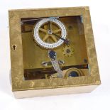A time lock mechanism for a commercial safe, by Sargent & Greenleaf, with brass movement and