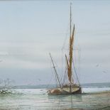 Alan Whitehead, watercolour, sailing barges, signed, 9" x 14", framed
