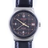 SICURA BREITLING - a resin "stunt watch" quartz wristwatch, black lattice dial with date aperture,