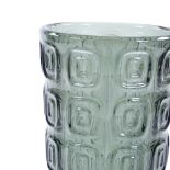 Rudolf Jurniki (Czech), grey/green tall glass vase, designed in 1962 for Rosice Moravia National