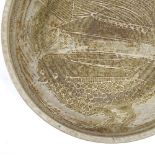 Frances Simches (1920 - 1975 Albany New York), rare Studio pottery handmade bowl with sgraffito bird