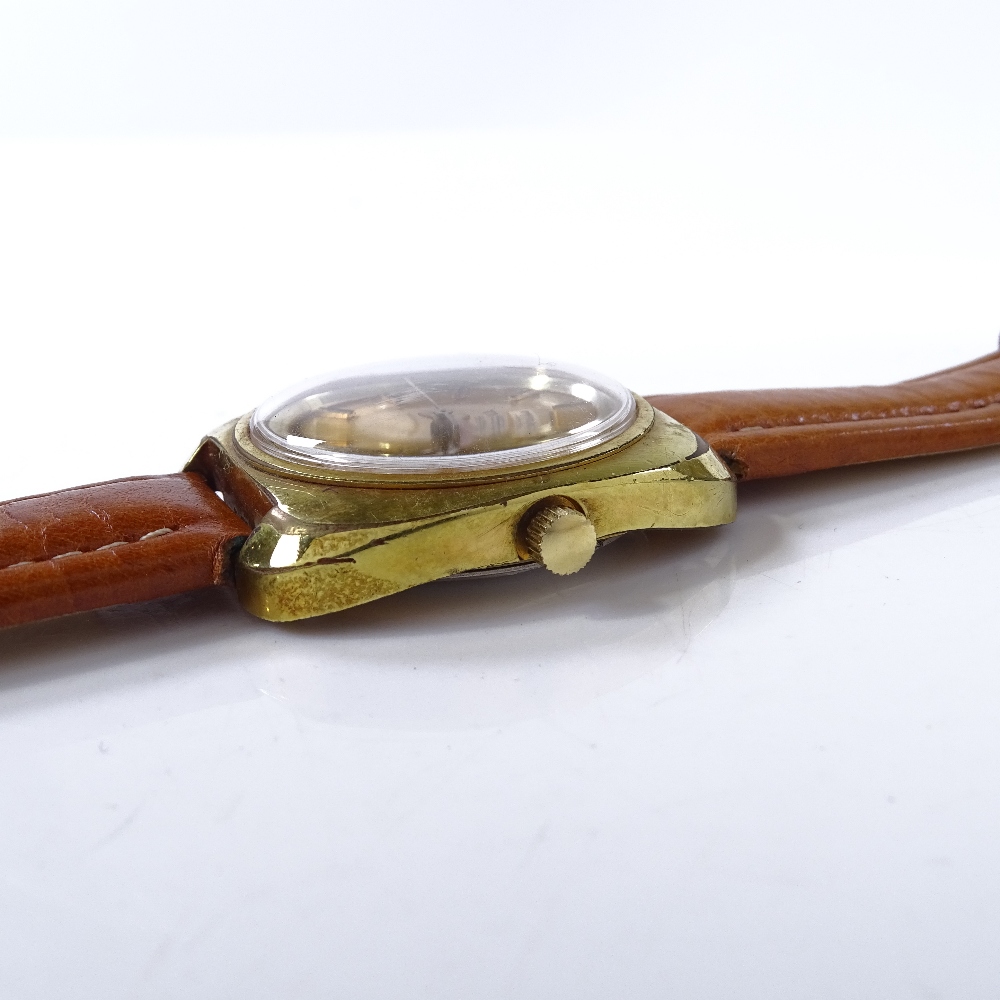 TISSOT - a gold plated Seastar automatic wristwatch, baton hour markers with date aperture and - Image 3 of 5