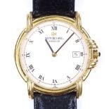 RAYMOND WEIL - a gold plated quartz wristwatch, Roman numeral hour markers with date aperture,