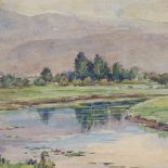 Arthur Pitts (Canadian 1889 -1972), watercolour, river landscape, signed and dated 1928, 9.5" x 14",
