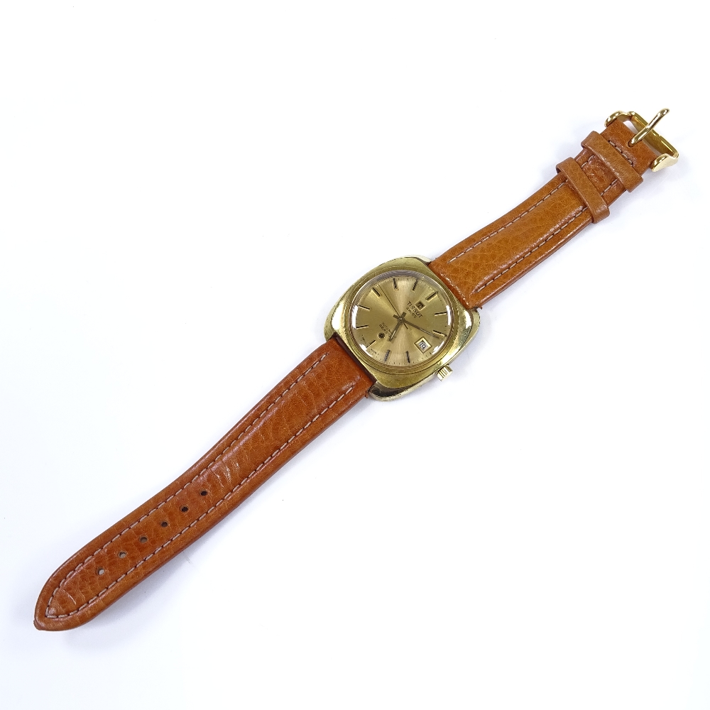 TISSOT - a gold plated Seastar automatic wristwatch, baton hour markers with date aperture and - Image 2 of 5