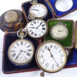 Various Goliath timepieces and travelling clocks, including silver-fronted case (6)