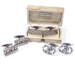 3 pairs of Danish and Swedish silver cufflinks