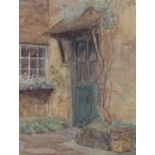 Harold Swanwick (1866 - 1929), watercolour, the artist's house, Twitten in Wilmington Sussex, 13"