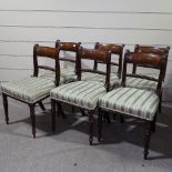 A set of 6 George IV mahogany dining chairs with rope twist back rails