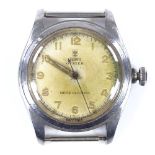 TUDOR - a 1950s Rolex Oyster stainless steel mechanical wristwatch, 17 ruby movement with Arabic