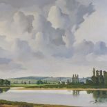 Jean Delore, oil on canvas, landscape Loire, 20" x 24", framed, provenance: Stacy-Marks