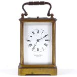 A French brass-cased carriage clock, dial signed Penlington & Hutton of Liverpool, 8-day repeat
