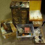 HOROLOGY INTEREST - watchmaker's chest of drawers and contents, including watch straps, new old