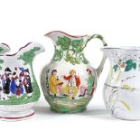 5 various Staffordshire relief-moulded jugs (5)