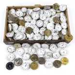 A large quantity of various pocket watch movements, including J W Benson, Waltham etc
