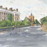 Robert Tavener, watercolour, Lewes Crescent, signed, 11" x 16", mounted