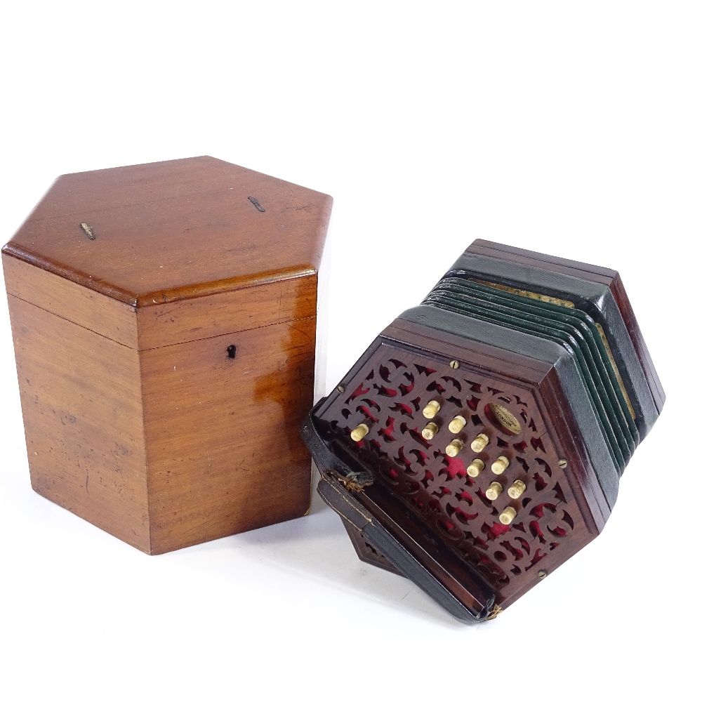 A Louis Lachenal patent concertina in original walnut case - Image 2 of 7