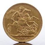 A 1909 gold sovereign