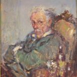 Ken Moroney, oil on board, portrait of a man, signed, 11" x 8.5", framed