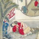 A book of Japanese erotic watercolours, book size 7" x 3.75"
