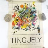 Tinguely, 1982 Exhibition poster print at The Tate Gallery, sheet size 29" x 20", unframed