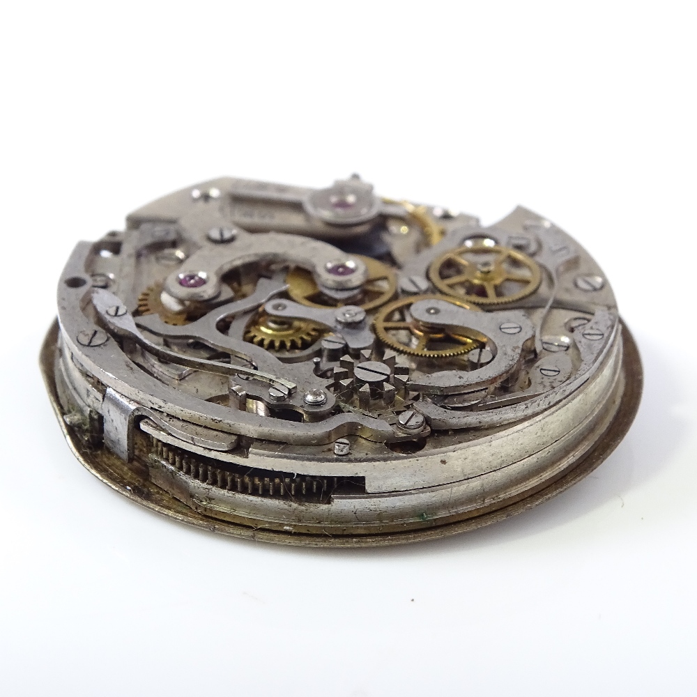 NIMER - a Telemeter chronograph wristwatch movement, circa 1950s, Arabic numerals with tachymeter - Image 3 of 5