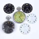 JAEGER LECOULTRE - 2 GSTP military issue steel-cased pocket watches, British Broad Arrow, case width