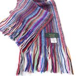 McDickie Scotland, long multi-colour stripe cashmere scarf, 192cm x 20cm