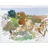 Mali Morris (born 1945), watercolour, Lemba Cyprus 1986, 11" x 15", framed, provenance: Francis