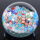 A large Millefiori glass paperweight, diameter 9cm