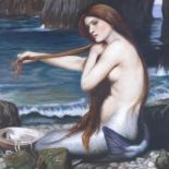 Modern oil on canvas, Classical bather, 24" x 18", framed