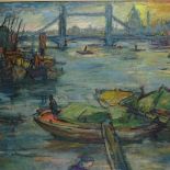 Chatin Sarachi (1902 - 1974), oil on canvas, Tower Bridge, signed, 30" x 40", framed