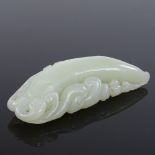 A Chinese carved jade fruit, length 7cm