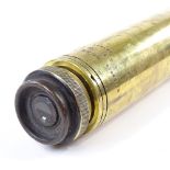 A First War Period brass-cased 2.5" gun sight telescope by Ross of London, length 66cm