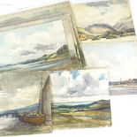 Mary Williams RWA, folder of watercolours, landscape views (11)