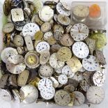 A large collection of various wristwatch movements, including Cyma, Doxa, Bulova etc