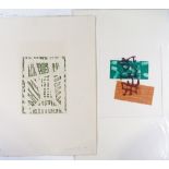 Stephen Buckley, 2 colour etchings, 1977, signed in pencil, plate size 8" x 6", unframed